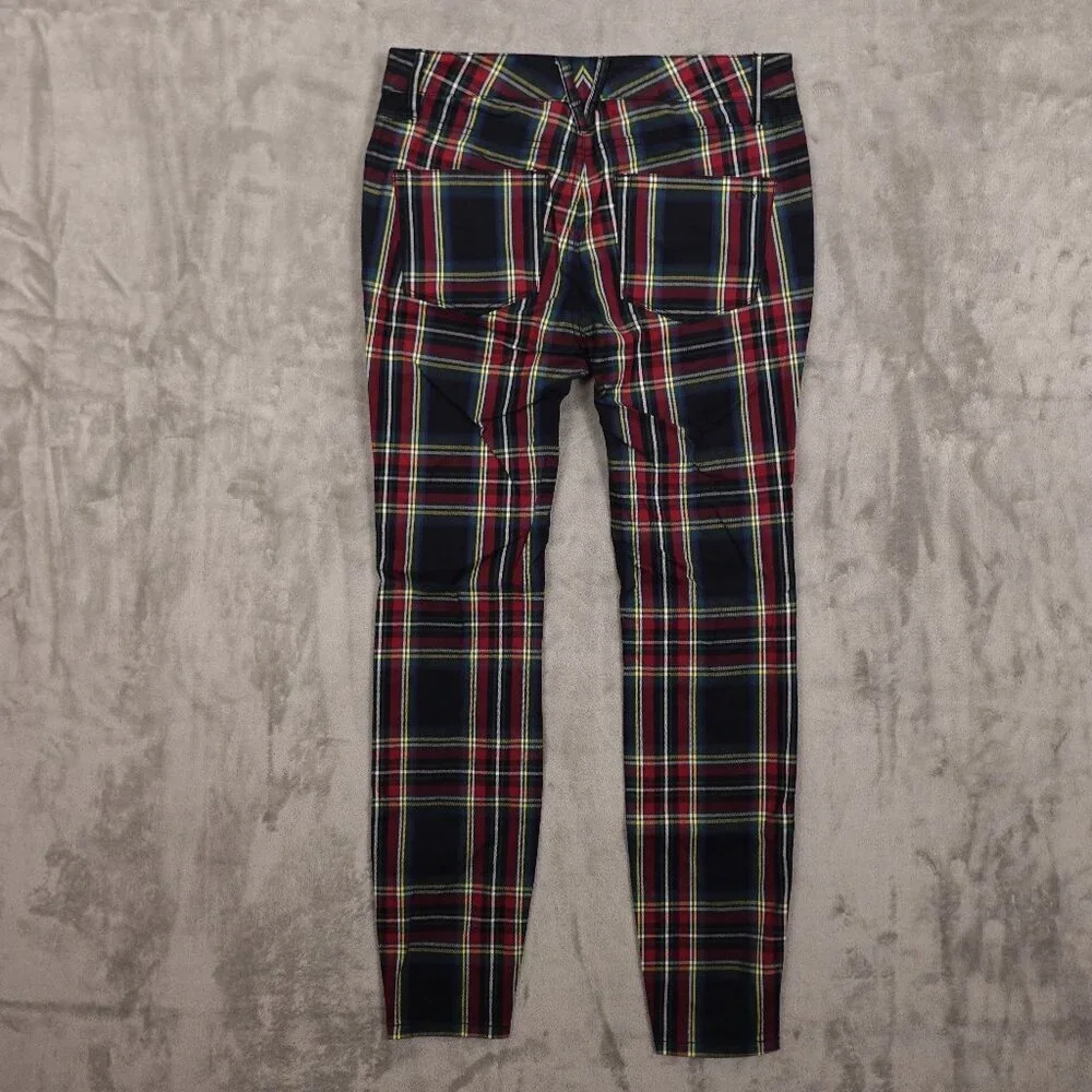 vineyard vines Jamie high‎ rise jolly plaid pants women's 0 multi-color